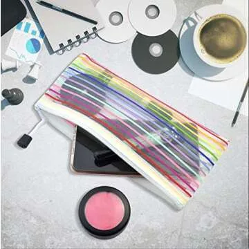 Janisfirst 40 Pack 10 Colors Zipper Mesh Pouch, Pencil Pouch Pen Bag Colorful Pencil Pen Bag Multipurpose Travel Bags for Office Supplies Cosmetics Travel Accessories Multicolor