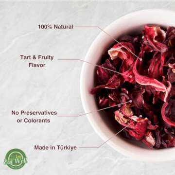 Eat Well Premium Foods Hibiscus Tea 15 oz, Dried Hibiscus Flowers, Loose Leaf, Hibiscus Herb Natural...