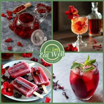 Eat Well Premium Foods Hibiscus Tea 15 oz, Dried Hibiscus Flowers, Loose Leaf, Hibiscus Herb Natural Dried Hibiscus Flowers, Extra Grade, Herbal Tea, Loose Leaf, Bulk