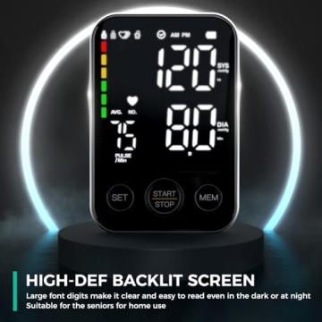 Oklar Blood Pressure Monitor Large LED Display Memory