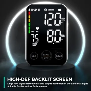 Oklar Blood Pressure Monitor Large LED Display Memory