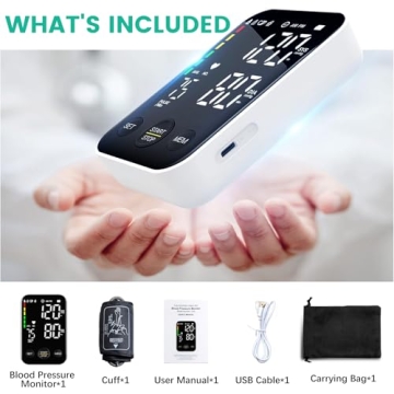 Oklar Blood Pressure Monitor Large LED Display Memory