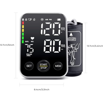 Oklar Blood Pressure Monitor Large LED Display Memory