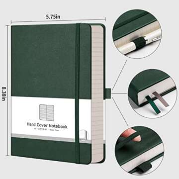 AHGXG Lined Journal Notebook - 320 Numbered Pages Thick Journal for Writing A5 College Ruled Noteboo...
