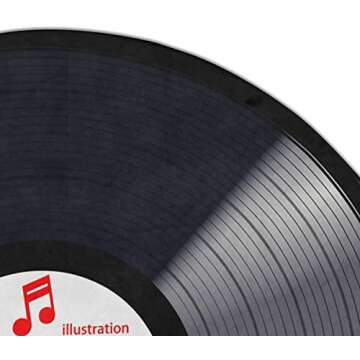 Personalized Music Record Black Round Area Rug Custom Text Name Doormat Non-Slip Floor Mat DIY Text Round Area Rug Carpet for Bedroom Living Room Study Playing Carpet,3 ft