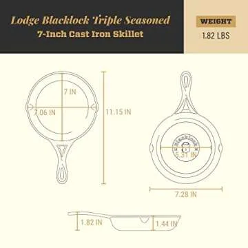 Lodge Cast Iron Blacklock Skillet, Triple Seasoned - 7 in