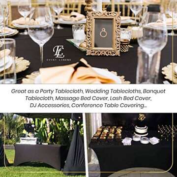 Durable 6ft Spandex Tablecloth for Events and Weddings