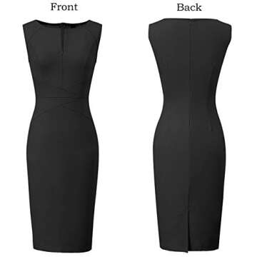 VFSHOW Womens Solid Black Spring Summer Elegant Slim Zipper Up Work Business Office Party Bodycon Pencil Sheath Dress 3932 BLK XS