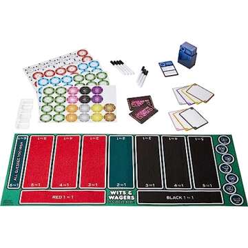 Mattel Games Wits & Wagers Board Game Vegas Edition Party Game with Dry Erase Boards, Markers & Poker Chips for 5+ Players