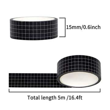Grid Washi Tape Set - 18 Rolls of Decorative Tape