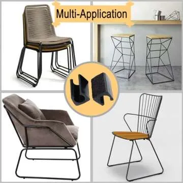 Rectangle Chair Leg Caps with Felt Pads - 24 Pack