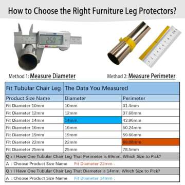 Rectangle Shaped Chair Leg Tips Caps with Felt Pads,Furniture Feet Protectors Slide Smoothly No Scratches No Noise Protect Hardwood Floors, Fit Diameter 14mm Metal Furniture Leg (Black 24 Pack)