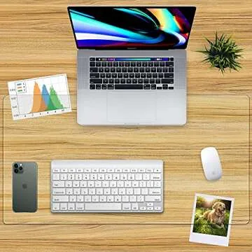 Awnour Clear Desk Mat - Multi-Functional Desk Pad, 32 x 16 inches - Durable Desk Protector with Anti-Slip Base, Transparent View, Spill-Resistant Design