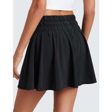 CRZ YOGA High Waisted Flowy Tennis Skirts for Women Pleated Casual Golf Athletic Pickleball Skorts w...