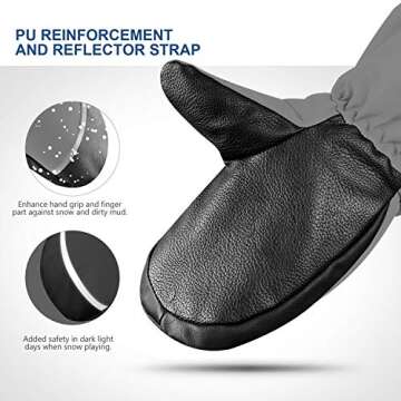 MCTi Kids Waterproof Mittens - Warm and Durable Sherpa Lined