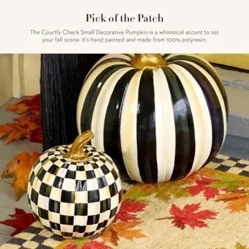 Elegant MacKenzie-Childs Small Pumpkin for Fall Decor
