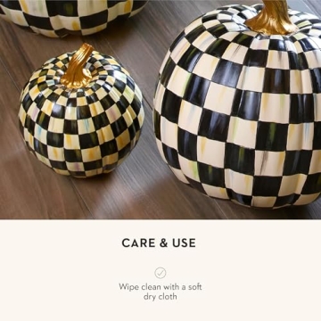 Elegant MacKenzie-Childs Small Pumpkin for Fall Decor