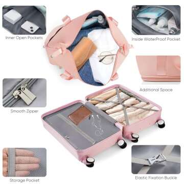 Merax Expandable 3-Piece ABS Hardshell Luggage Set