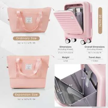 Merax Expandable 3-Piece ABS Hardshell Luggage Set