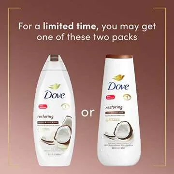 Dove Restoring Body Wash for Dry Skin Coconut Butter and Cocoa Butter Effectively Washes Away Bacteria While Nourishing Your Skin 24 oz