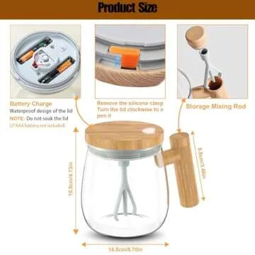 Electric Self Mixing Cup for Hot & Cold Beverages