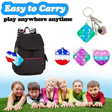 100 Pack Pop Mini Keychain,Fidget Sensory Toys,Sensory Toys for Kids Adults Boys Girls,Party Favors ...