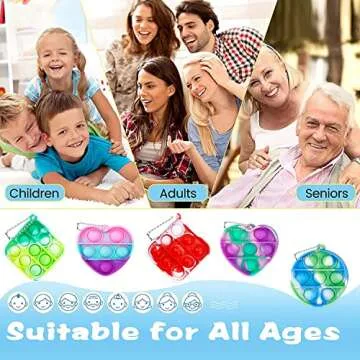 100 Pack Pop Mini Keychain,Fidget Sensory Toys,Sensory Toys for Kids Adults Boys Girls,Party Favors Classroom Exchange Gifts Game Prizes,Goodie Bag Stuffers