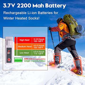 Men Women Electric Heated Socks,Rechargeable Battery Operated Heating Sox Kit,Embroidered Thermal Cotton Socks,Soft Winter Heat Insulated Stockings,Novelty Heated Sock for Sports& Outdoors(Green,M)