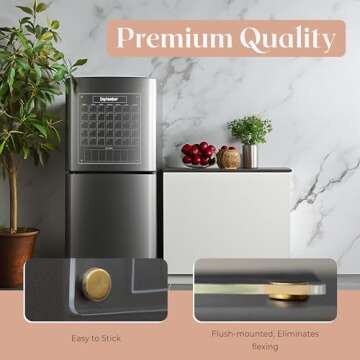 Acrylic Magnetic Calendar for Refrigerator - Clear Dry Erase Calendar for Fridge | Acrylic Calendar w/Monthly Grid And Weekly Planner Section | 15’’x17’’ Vertical Magnetic Fridge Calendar 2025 | Magnet Calendar for Fridge w/Gold Magnets