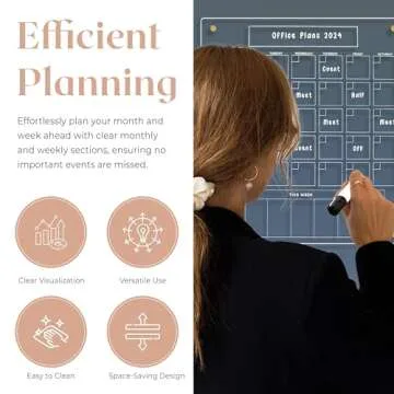 Acrylic Magnetic Calendar for Refrigerator - Clear Dry Erase Calendar for Fridge | Acrylic Calendar w/Monthly Grid And Weekly Planner Section | 15’’x17’’ Vertical Magnetic Fridge Calendar 2025 | Magnet Calendar for Fridge w/Gold Magnets