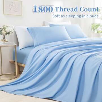 Shilucheng King Size Sheet Set - Breathable & Cooling Bed Sheets - Soft 1800 Thread Count Microfiber...