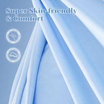 Shilucheng King Size Sheet Set - Breathable & Cooling Bed Sheets - Soft 1800 Thread Count Microfiber Hotel Sheets - Comfy Bedding 16 Inch Deep Pockets & Easy Fit - 4 Piece (King, Lake Blue)