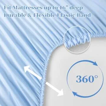 Shilucheng King Size Sheet Set - Breathable & Cooling Bed Sheets - Soft 1800 Thread Count Microfiber Hotel Sheets - Comfy Bedding 16 Inch Deep Pockets & Easy Fit - 4 Piece (King, Lake Blue)