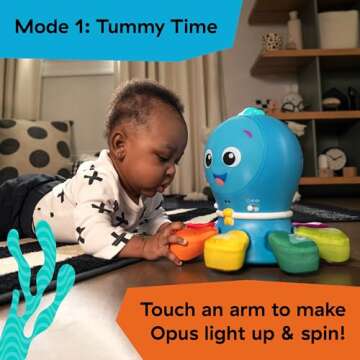 Baby Einstein Ocean Explorers Go Opus Go 4-in-1 Crawl & Chase Activity Learning Toy, Music and Lights, Ages 3 Months to 5 Years