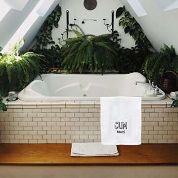 GJTIM Funny Cum Towel Naughty Gag Gift Adult Humor Gift Wash Towel for Boyfriend Husband Adult (Cum ...