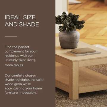 Maven Lane Paulo Large 2 Tier Rustic Rectangle Wooden Center Coffee Table with Shelf Storage for Living Room in Weathered Grey Finish