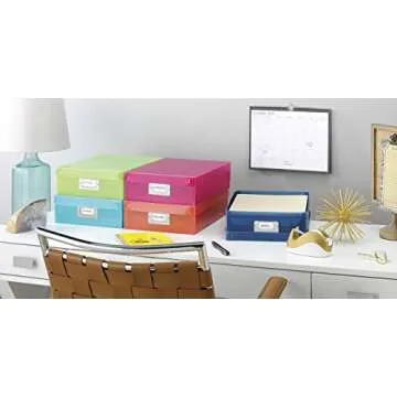 Whitmor Plastic Document Boxes Set of 5 - Colorful Organization Solutions