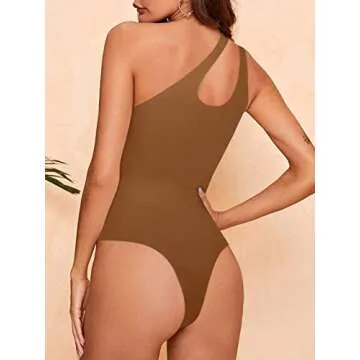 REORIA Summer Sexy One Shoulder Cutout Bodysuit
