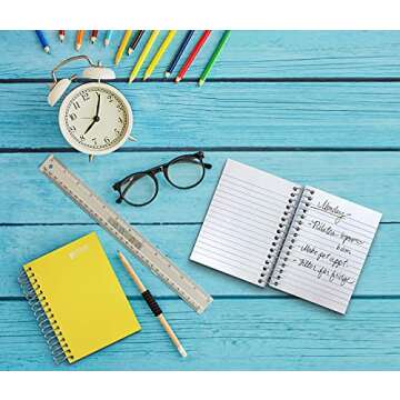 Better Office Products Fat Book Spiral Notebooks, 6 Pack, Small Notebooks with Poly Plastic Covers, 5.5 x 4 inches, 1-Subject, College Rule, 200 Sheets, 6 Assorted Primary Colors, 6 Count