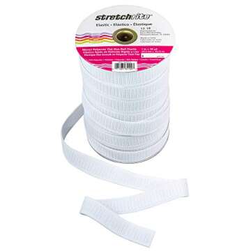 Stretchrite Flat Non-Roll Woven Polyester Elastic Spool, 1-Inch by 50-Yards, White