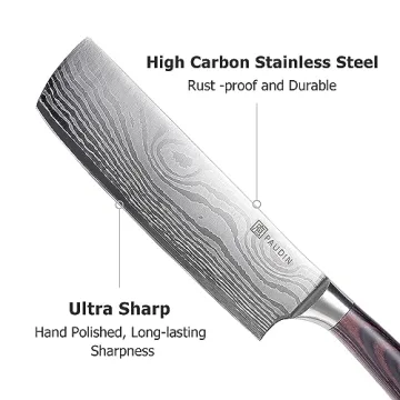 PAUDIN 7" Nakiri Knife - Razor Sharp Kitchen Cleaver