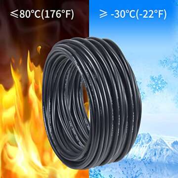 18 Gauge 2 Core Wire Solid Single Strand PVC Red & Black Wire Tinned Copper Cable Insulated Single Strand Cable for Automotive LED Lighting Outdoor，Marine Solar Extension Cord UL Listed
