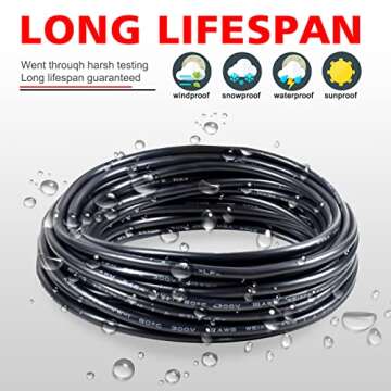 18 Gauge 2 Core Wire Solid Single Strand PVC Red & Black Wire Tinned Copper Cable Insulated Single Strand Cable for Automotive LED Lighting Outdoor，Marine Solar Extension Cord UL Listed