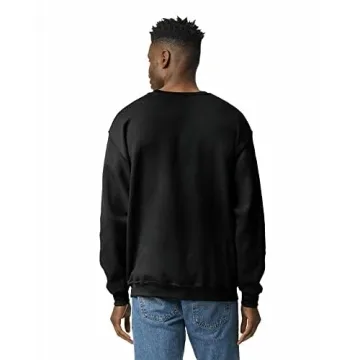 Gildan G18000 Black Fleece Crewneck Sweatshirt, Large