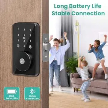 MOUSETRO Smart Lock, 4-in-1 Keyless Entry Door Lock for Front Door, Digital Door Lock with Keypad, Bluetooth Smart Deadbolt, App Control