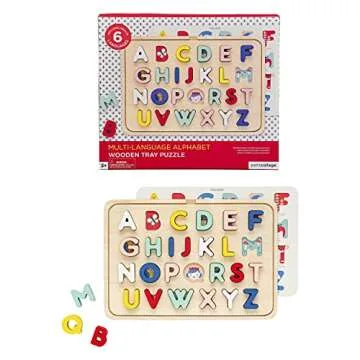 Multi-Language Wooden Alphabet Puzzle for Kids 3+