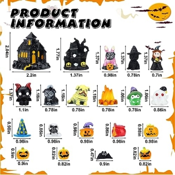 Soaoo Halloween Miniature Figurines Set for Garden Decor