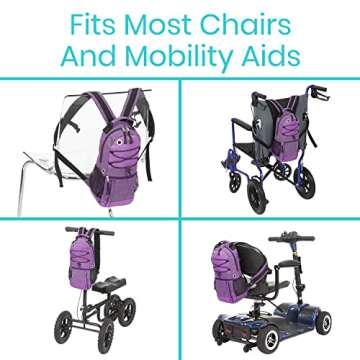 Vive Oxygen Tank Holder Bag - Portable Cylinder Backpack for Wheelchair & Walker - Adjustable Tank Carrying Accessories Bag for Shoulder, Rollator Walker, Scooter, Travel - Fits A, B, C, M2, ML6, M7