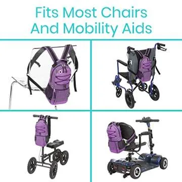 Vive Oxygen Tank Holder Bag - Portable Cylinder Backpack for Wheelchair & Walker - Adjustable Tank Carrying Accessories Bag for Shoulder, Rollator Walker, Scooter, Travel - Fits A, B, C, M2, ML6, M7