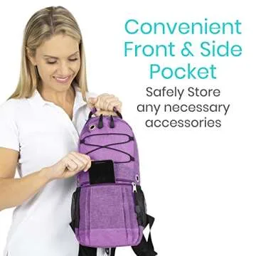 Vive Oxygen Tank Holder Bag - Portable Cylinder Backpack for Wheelchair & Walker - Adjustable Tank Carrying Accessories Bag for Shoulder, Rollator Walker, Scooter, Travel - Fits A, B, C, M2, ML6, M7